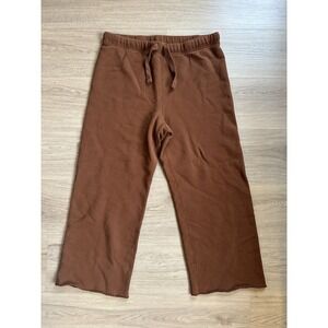 Frank & Eileen Catherine Favorite Sweatpant Size L Crop Triple Fleece Rust Brown
